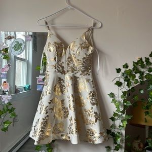 gold rose detailed dress size small